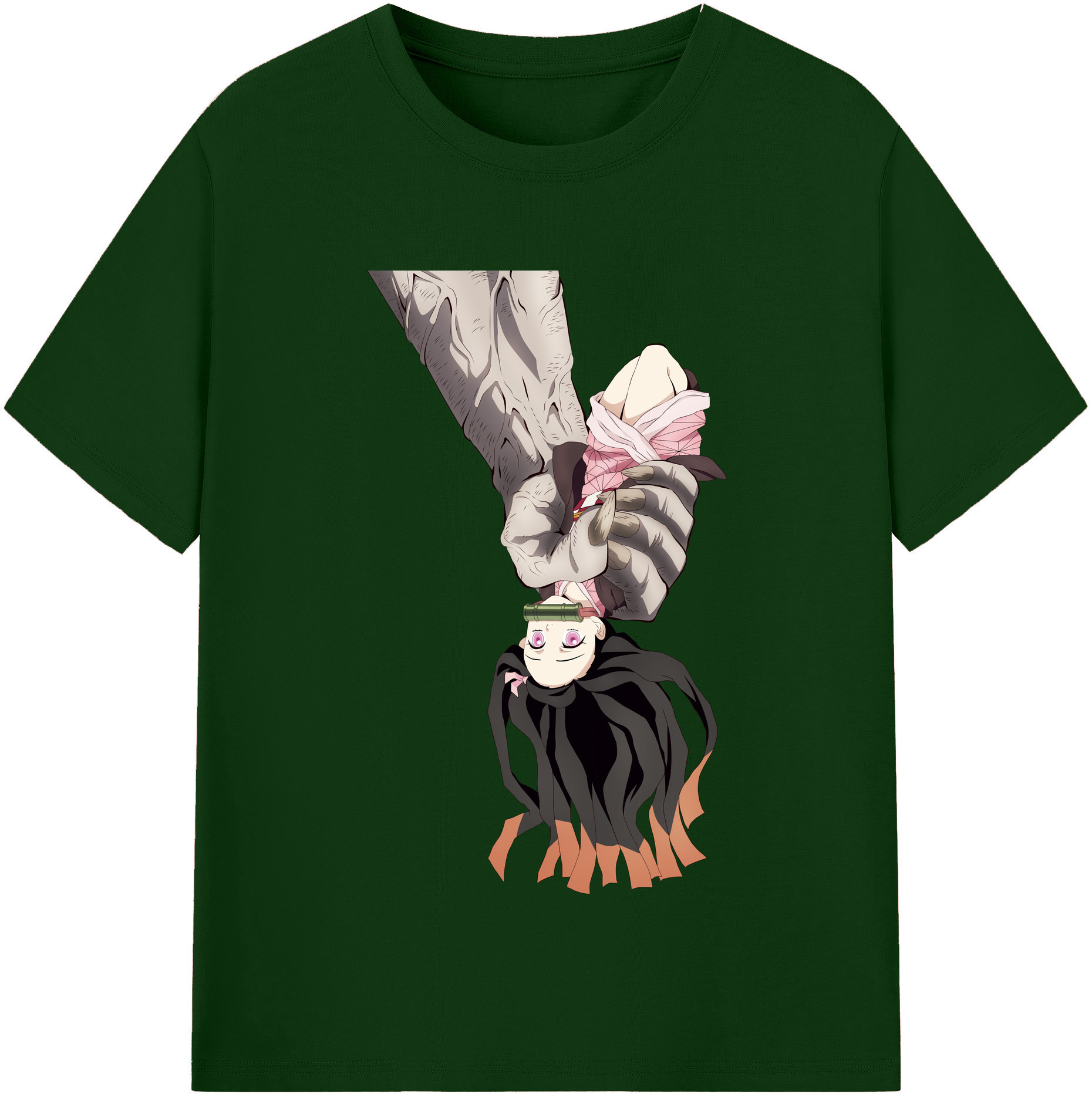 （画像用） 鬼滅の刃（きめつのやいば）竈門 禰󠄀豆子／かまど ねずこ Kamado Nezuko 綿100％半袖Tシャツ（フロントプリント）
